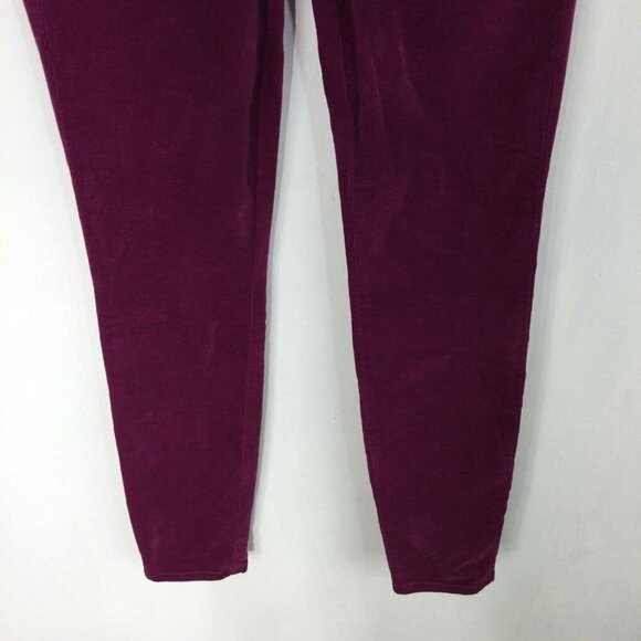 J Brand Alana Victoria Pink Velvet Velour Skinny Jeans Pants Womens Size 24 NWT - Picture 3 of 9